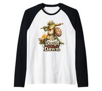 Dough Before Dawn Funny Frog Baker Bread Warrior Vintage Raglan Baseball Tee