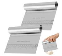 Dough Bench Scraper Bread Cutter Chopper Stainless Steel Pastry Scraper Multipurpose Cake Pizza Cutter Kitchen Flour Pastry Tool Metal Dough Scrapers Precise Scales for Bread Cutting (2)