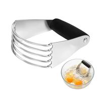 Dough Blender Stainless Steel Pastry Cutter, Manual Pastry Shortening Blender Cutter, Meatpie Cutters Baking Tool with Non-Slip Black Grip, for Butter, Biscuit,Baking and Fluffier Pie Crusts