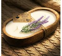 Dough Bowl Candle Company Lavender Soy Candle - 3 Wick Candle Essential Oil Wax Melts, Rustic Farmhouse Decor Odor Eliminator, 20 Ounce All-Natural Soy Candles Gifts for Women and Men