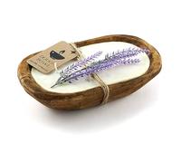 Dough Bowl Candle Company Lavender Soy Candle - 3 Wick Candle Essential Oil Wax Melts, Rustic Farmhouse Decor Odor Eliminator, 20 Ounce All-Natural Soy Candles Gifts for Women and Men