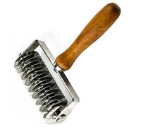 Dough Lattice Pastry Roller Cutter Baking Tool, Stainless Steel Puff Pastry Crimpers Lattice Roller Cutter with Wood Handle, Household Time-Saver, for Cookie/Bread/Pie Pastry Crust/Cake/Pizza/Biscuits