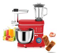 Dough Mixer 10L Electric Stand Mixer with 6+ Speeds, Dough Hook, Whisk, Beater, Meat Grinder, Blender, and Splash Guard for Efficient Home Cooking
