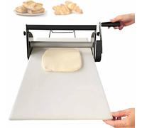 Dough Roller Machine, Manual Stainless Steel Dough Sheeter, Compact Design, Adjustable Thickness for Commercial Use