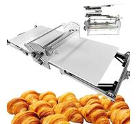 Dough Rolling Machine, Electric Stainless Steel Dough Sheeter for Bakery Pizza, Adjustable Thickness 2-30mm, Compact Design