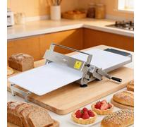Dough Rolling Machine, Manual Folding Stainless Steel Croissant Sheeter, Adjustable Thickness for Commercial and Home Use, Ideal for Puff Pastry
