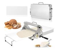 Dough Rolling Machine with Sheeter Board, Stainless Steel Manual Dough Roller for Home, Adjustable Thickness for Fudge Crust Baking, 40.55''x22.83''