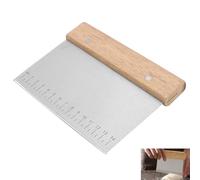 Dough Scraper, Dough Cutter 15CM with Wooden Handle, Stainless Steel Pastry Bench Scraper, Food Grade for Cutting, Chopping, Scraping Dough, Pizza, Cake, Bread, and Pastry, Dishwasher Safe