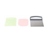Dough Scraper Set, 3 in 1 Multi Purpose Stainless Steel Dough Cutter for Baking Pastry Bread Cake Kitchen Tools Food Grade Safe PP Material 3 Pieces
