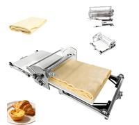 Dough Sheeter, Food-Safe Stainless Steel with Foldable Design for Easy Storage, Ideal for Pizza, Pasta, Shortcrust - 110V, Easy to Clean