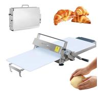 Dough Sheeter for Pizza, Croissant and Pastry - Stainless Steel Adjustable Thickness Roller Machine for Home and Bakery Use