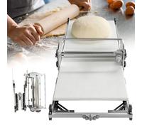 Dough Sheeter Machine, Electric Puff Pastry Roller, Stainless Steel, 2-30mm Adjustable Thickness, No Manual Flipping, Folding Tool for Croissants and Pastries