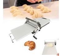 Dough Sheeter Machine for Bakery & Pizza, Stainless Steel Pastry Roller with Adjustable Thickness 0-25mm, Manual Folding, Ideal for Commercial or Home Use