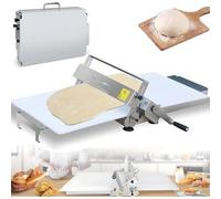 Dough Sheeter Machine, Manual Folding Pastry Roller, Adjustable Thickness Stainless Steel Puff Pastry Machine for Commercial and Home Use