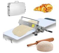 Dough Sheeter Machine, Stainless Steel Commercial Roller, Adjustable Thickness, Folding Countertop Sheeter for Bread, Marzipan, Puff Pastry