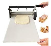 Dough Sheeter, Manual Foldable Stainless Steel Pressing Machine, Adjustable Thickness 0.5-27mm, Hand-Cranked for Kitchen, Bakery, Dining Room Use