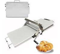 Dough Sheeter, Manual Foldable Stainless Steel Roller, Adjustable Thickness 0-25mm, Ideal for Commercial and Home Use