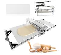 Dough Sheeter & Pastry Roller Machine - Stainless Steel Adjustable Thickness 2-30mm for Bakeries, Home, Restaurants, for Croissants, Pizza, Naan, Puff Pastry