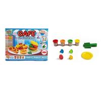 Dough Tastic Café Creations, Food Making Play Set with 4 Colours, 6 Moulds and Tools, Ages 3+