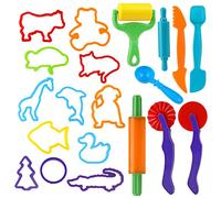 Dough Tools Kit, 20Pcs Clay Dough Tools Play Dough Rollers Cutters Set for Kids Children, Animal playdough shapes, DIY Plasticine Clay Creation Kit Playdough Tools Educational Gift Set(Random Color)