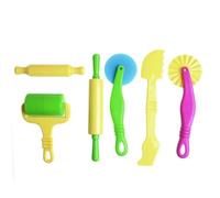 Dough Tools Set, 6 Pieces P-lastic Modelling Dough Tools, Kids Playdough Accessories Includes Rollers, Cutters, Rolling Pins & Accessories, Creation Educational Toy for Kids Boys Girls