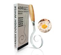 Dough Whisks - 430 Stainless Steel Danish Dough Whisk - Bread Dough Whisk Tool for Sourdough Bread Baking, Cake Batter, Cooking, Whisking, Pizza, Egg, Pastry and Biscuits, Dishwasher Safe Dutch Whisk