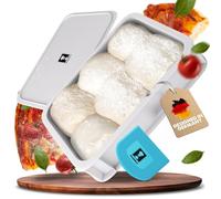 DoughMate Pizza Ball Box with Lid 40 x 30 cm - Fermentation Box for Pizza Dough, Yeast Dough, Sourdough - Food-Safe (1 Box with 1 Lid) Includes Dough Scraper