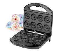 Geepas 750W Doughnut Maker Machine, 8 Hole - Stainless Steel Donut Maker, Non-Stick Doughnut Snack Maker Machine - Makes Crispy Golden Fresh 8 Pcs Of Doughnuts In One Go - 2 Years Warranty