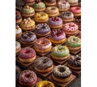 Doughnut Pastry Jigsaw Puzzle 4000 Piece, Puzzles for Adults 4000, The Impossible Challenge, Jigsaw Puzzle Games Classic Educational, Wooden Puzzles, for Home Wall Decoration Gift FNKL1-995