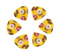 Doughnut print Guitar Picks 12PCS Mixed Gauges(0.46/0.71/0.96mm) with Case, for Guitar/Ukulele