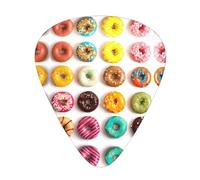 Doughnut Print Guitar Picks Different Flavors Donuts 12 Pcs Electric Guitar Picks Ukulele Accessory Gift for Girls