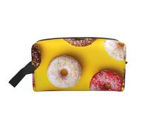 Doughnut Printed Toiletry Storage Bag, Large Capacity Organizer Pouch for Power Bank and Cables Use
