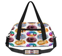 Doughnut Sweet Food Kids Overnight Duffle Bags for Girls Boys, Doughnut Lightweight Sports Gym Bag for Kids，Small Overnight Weekender Carry on Travel Bags Dance Bag, Doughnut Sweet Food, 18.5L x 7.8W