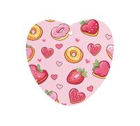 Doughnuts And Strawberries 1 PCS Car Air Freshener Hanging Aromatherapy Tablets Automotive Ornament for Auto Room Bathroom Bedside Love form