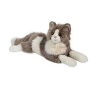 Douglas Cuddle Toys Gretta 24"""" DLUX Lying Grey Cat Plush Stuffed Animal Long Hair