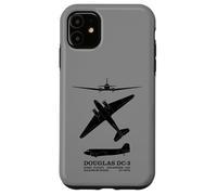 Douglas DC-3 WW2 Airliner Silhouettes Infographic Case for iPhone 11