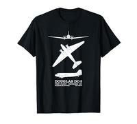 Douglas DC-3 WW2 Airliner Silhouettes Infographic T-Shirt