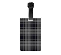 Douglas Gray Modern Tartan Plaid Pattern Luggage Tags | Label With Detachable Wrist Strap Travel Accessories
