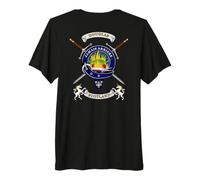 Douglas Scottish Clan Badge Tartan & Swords (Back) Premium T-Shirt