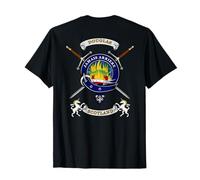 Douglas Scottish Clan Badge Tartan & Swords (Back) T-Shirt