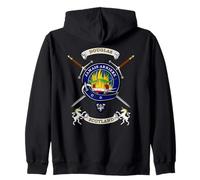 Douglas Scottish Clan Badge Tartan & Swords (back) Zip Hoodie
