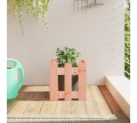vidaXL Garden Planter w/ Fence Design 30x30x30 cm Solid Wood, Brown