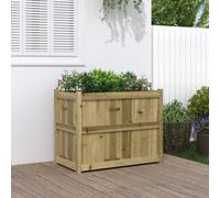 Douglas Wood Raised Garden Planter 90x50x70cm Vegetable Flower Bed Outdoor