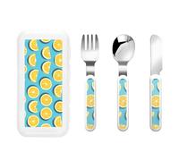 Douglas'S Modern Tartan Portable Kids Utensil Set Stainless Steel Fork, Spoon & Knife 3-Piece-Set, Easy to Clean, and Perfect for School, Travel, Or Home Use