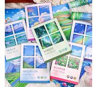 Doukado 120 Sheets 6 Themes Nature Scenery Scrapbook Paper, 4x5.5" Vintage Decorative Art Paper, Aesthetic Ephemera Kit for Junk Journaling, Scrapbooking, DIY Crafts & Collage Journaling Supplies