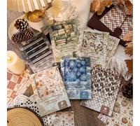 Doukado 180 Sheets Vintage Autumn & Winter Scrapbooking Supplies, 4x5.5 Dreamy Aesthetic White Kraft Paper Pack, 6 Themes Moody Nostalgic Ephemera for Junk Journaling, DIY Collage & Art Crafting