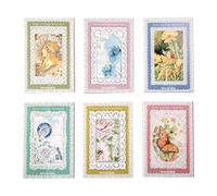 Doukado 300 Sheets Vintage Scrapbook Paper Pack, 6 Booklets Aesthetic Botanical & Retro Ephemera for Junk Journaling, 3.15x4.7 Mini Decorative Paper for DIY Collage, Scrapbooking Supplies Kit