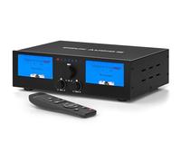 DoukAudio 600W 2/4 Channel Amp: 3-IN-2-OUT Speaker Selector | Digital Amplifier for DMP-A6 with Dual TPA3255 | Balanced XLR RCA Inputs | Tone Bypass | VU Meters | Remote for Home Theater Speakers (G7)