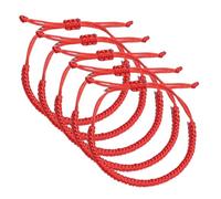 Doukesh 5PCS Red String Bracelet Handmade Buddhist Braided Friendship Bracelet Chinese Good Luck Gift Prayer Rope Amulet for Lover Women & Men Adjustable