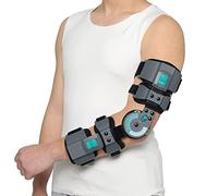 Doukom Hinged Elbow Brace. Adjustable Telescoping ROM Post Op Arm Splint with Sling Stabilizer for Dislocatedand and Removable Hand Grip & Shoulder Strap Men & Women Surgery Injury Recovery Pain